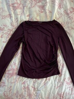 Old Navy Long Sleeve Side-Ruched Top - Plum